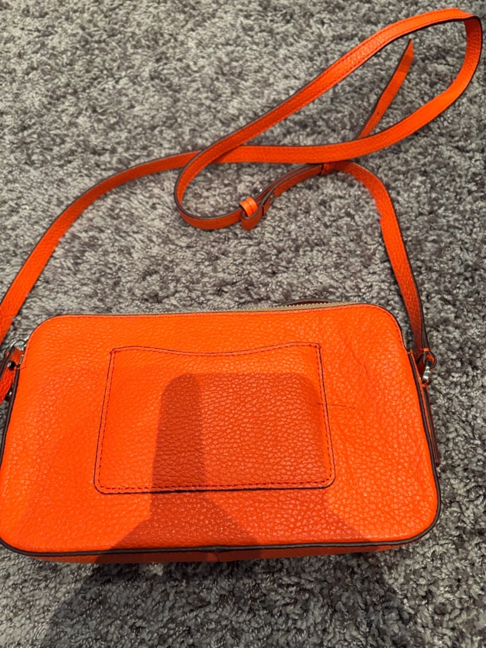 Banana Republic Orange Pebbled Leather Crossbody Bag